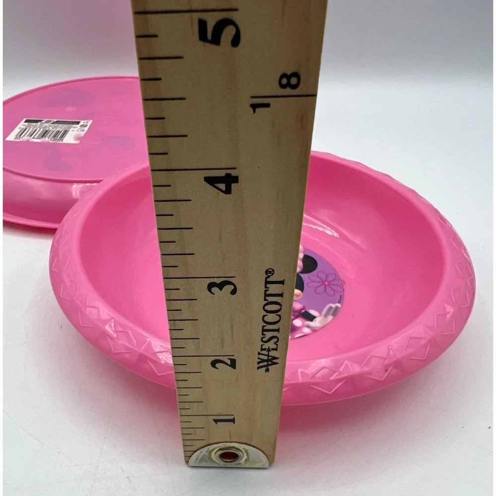 Disney Minnie Mouse Zak Designs Pink Plastic Kids Plates Bow Set of 2